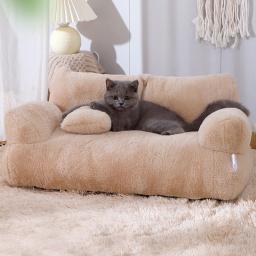 YOKE-Cama de gato de luxo, super macio, sofá quente para cães pequenos, destacável, lavável, antiderrapante, gatinho, cachorro de dormir, Pet Supplies - Image 1