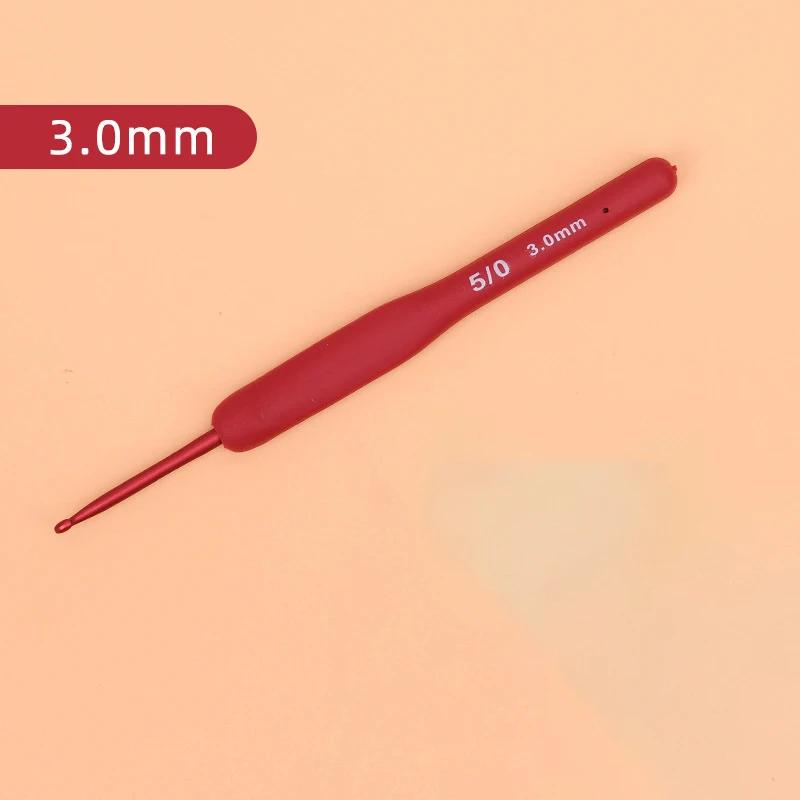 Agulhas De Tricô De Alumínio Com Silicone Vermelho Grip, Crochet Ganchos, Alças Almofadadas, Camisola DIY, Lenço Weave, 2-6mm - Image 1
