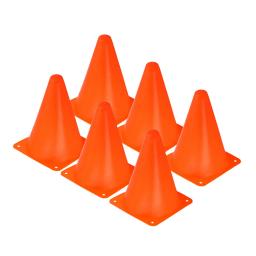 6 pces 18cm futebol futebol rugby formação cones esportes ao ar livre obstáculos barreiras para crianças ao ar livre jogos e atividade (laranja) - Image 1