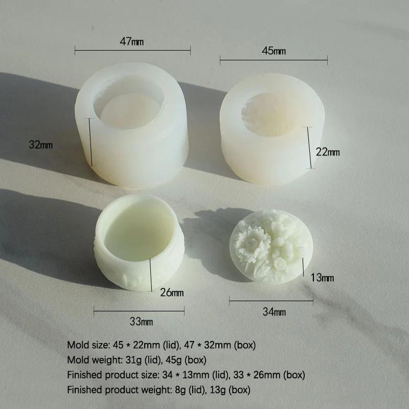 Molde de silicone para DIY Vaso de flores com tampa Cimento Gesso Molde 3D Rodada Stripe Caixa De Armazenamento Vela Copo Concreto Moldes Home Decor - Image 1