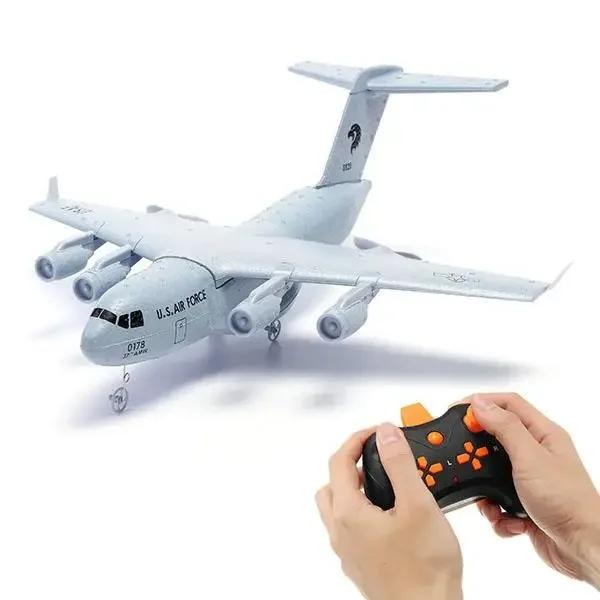 C-17 rc drone diy aeronaves de transporte 373mm envergadura epp rc drone avião 2.4ghz 2ch 3 eixos brinquedo para crianças - Image 1