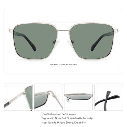 Zenottic tendência aviador metal uv400 polarizado prescrição óculos de sol para homem piloto corretivo óculos de sol condução tons - Image 5