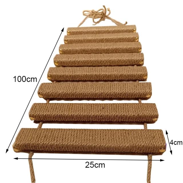 Escada de Gato de Sisal em Vários Tamanhos: Ponte de Gato para Gaiolas e Postes de Arranhar para Gatinhos e Animais de Estimação