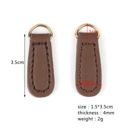 5 pçs de couro genuíno zip extrator zíper puxa substituição costura prendedor slider para mochila roupas diy zíperes costura accessor - Image 2