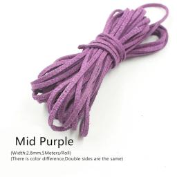 Micro-Fibra de couro liso Lace Beading Thread, Faux Suede Cord, Veludo Cordas, Beading Suprimentos, 3mm, 5m - Image 3