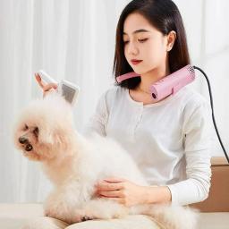 Alta potência Pet cabelo secador, silencioso pescoço pendurado, portátil beleza cabelo puxando máquina para cães, secagem rápida, Puppy Fur Blower - Image 3