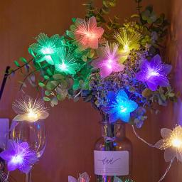 LED fibra óptica fada luz, bateria operado guirlanda, decoração de Natal, festa de ano novo, flores artificiais, festão - Image 2