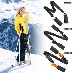 Ski Pole Strap, Ski Pole Shoulder Strap, Ski Snowboard Correia Fixa com Ant-Slip Pad, Acessórios de esqui, Nylon ajustável - Image 2