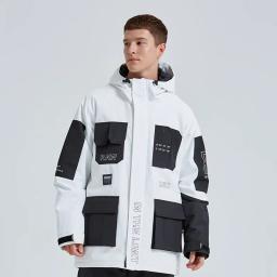 Casacos de esqui impermeáveis e à prova de vento para homens e mulheres, esportes ao ar livre, snowboard, casaco de esqui térmico, novo, inverno 2022 - Image 1