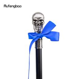 Cabeça de crânio com gravata borboleta, vara de caminhada de articulação única com placa escondida, placa de cana de autodefesa, cosplay, bastão de crossa 93cm - Image 5