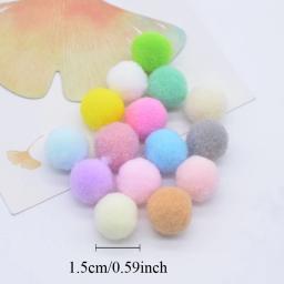 100 pçs 15mm pompons macios coloridos fofos de pelúcia artesanato diy casamento decoração para casa cola em grampos de cabelo acessórios para chapéu - Image 2