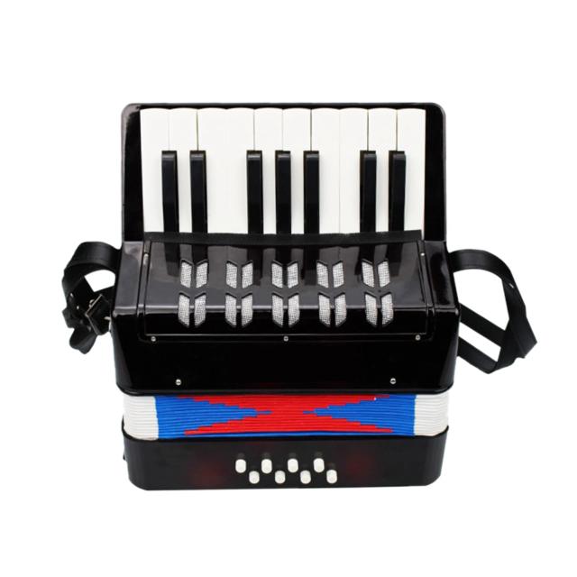 Acordeão Infantil Compacto com 17 Teclas e 8 Graves - Instrumento Musical Educativo para Iniciantes e Presentes de Aniversário
