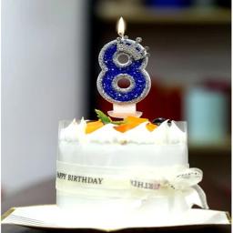 Número Vela De Aniversário Para Crianças, Coroa Brilhante, Digital Cake Topper, Decoração De Festa De Aniversário, Suprimentos De Favor - Image 2