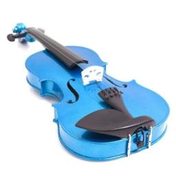Bow- violino acústico azul com caixa e arco, tamanho completo, fi, madeira de bordo, ideal para estudantes, iniciantes e presente musical, ano 4/4 - Image 4