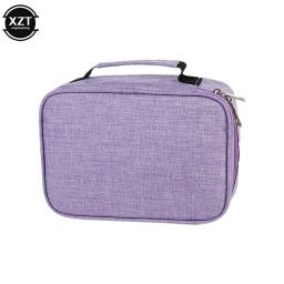 Universal 72 Buracos Escola Casos 3 Compartimentos Escola Lápis Canvas Case Tecido Pen Bag Box Pouch For Artist Stationery Supplies - Image 6