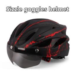 Capacete de bicicleta ultraleve com óculos para adultos, capacete unissex, esportes ao ar livre - Image 1