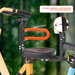 Assento de bicicleta frontal para crianças e adultos, seguro e confortável, Baby Bike, criança - Image 6