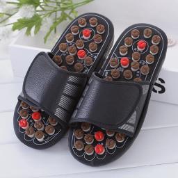 Chinelos rotadores de massagem Tai Chi para homens, chinelos domésticos antiderrapantes, pontos de acupuntura para pés, sapatos de terapia de pés espinhosos - Image 2