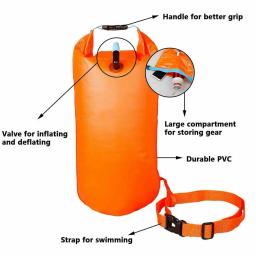 Inflável aberta bóia de natação Tow Float Dry Bag Air Bag duplo com cinto de cintura Suprimentos de jogo de água Acessórios de treinamento Natação - Image 3