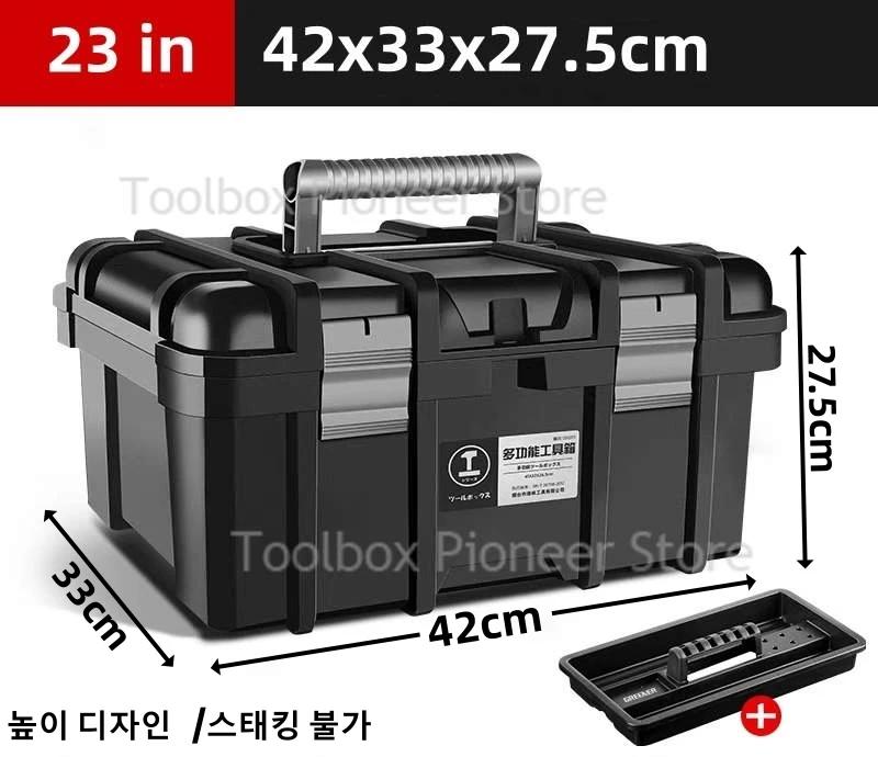 Caixa de ferramentas vazia, portátil, empilhável, acessórios, peças, organizador, equipamento, caixa de armazenamento de ferramentas, plástico rígido, estojo de transporte - Image 1