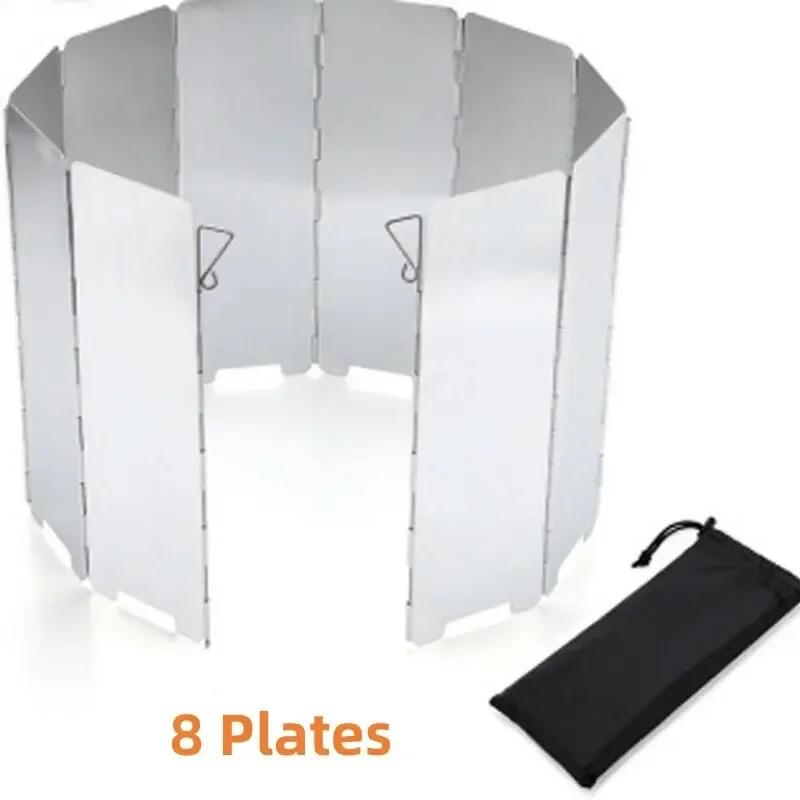 Folding Outdoor Camping Fogão pára-brisas, pára-brisa leve, escudo térmico, 8 placas, 10 placas - Image 1