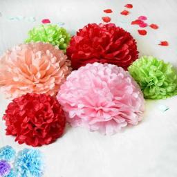 Bolas de papel de pompom para decoração de festas, 1 peça, 4/6/8/10/6/7 polegadas, decoração de festas de aniversário, casamento, lembranças, decoração faça você mesmo - Image 5