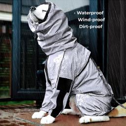 Macacão reflexivo de corpo inteiro, capa impermeável, roupas ao ar livre, jaqueta para cães pequenos e grandes, pet suprimentos, protetor solar - Image 3