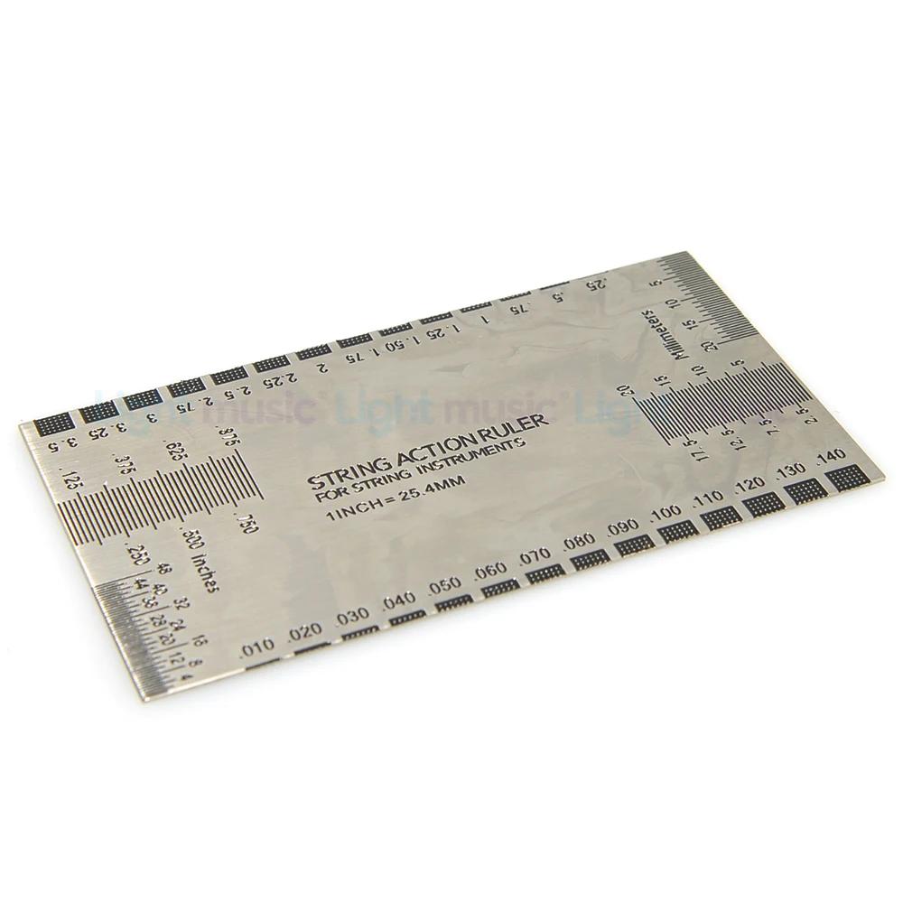 Aço inoxidável calibre Régua para guitarra e baixo, corda ação Régua - Image 1
