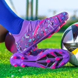 Picos longos dos homens chuteiras de futebol, Indoor Calçados Esportivos, Botas de Futebol Profissional, Sapatos Macios Respiráveis Unisex, Drop Shipping - Image 6
