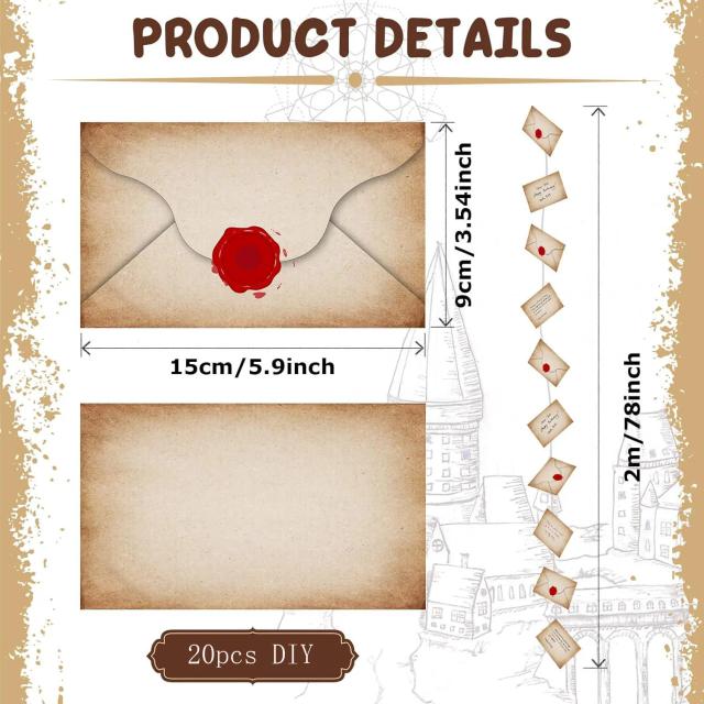 Conjunto de 20 Cartas Flutuantes de Magia para Decoração de Boas-Vindas em Festas Temáticas de Halloween e Mascarados