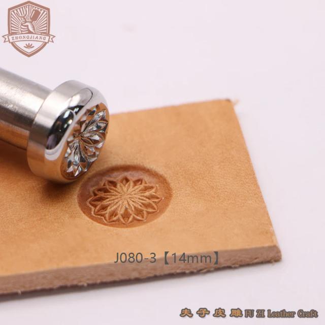 Ferramenta de Estampagem de Couro com Padrão de Coração de Lótus J080 - Selos para Escultura em Couro Zhongjiang