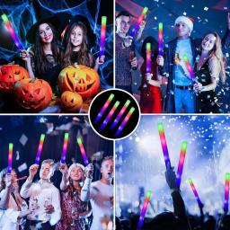 Cheer Tube Glow Sticks, Luz escura para festa, Bulk Colorido, Decoração de casamento, Espuma, LED RGB, 50Pcs - Image 6