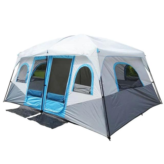 Tenda Grande para Eventos: Cabine Impermeável para 8 a 12 Pessoas com Dois Quartos e Sala de Estar para Acampamento em Família