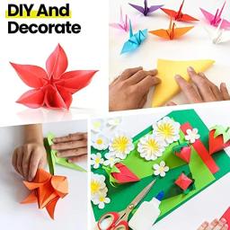 100 folhas de papel origami dupla face cor quadrada guindaste de papel dobrável para projetos de artes e ofícios infantis diy 15x15 cm - Image 4