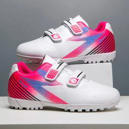 Chuteiras de futebol resistentes a choques para meninos, confortáveis, antiderrapantes, prontas para competição, prendedor de gancho, PU Uppe, respirável - Image 5