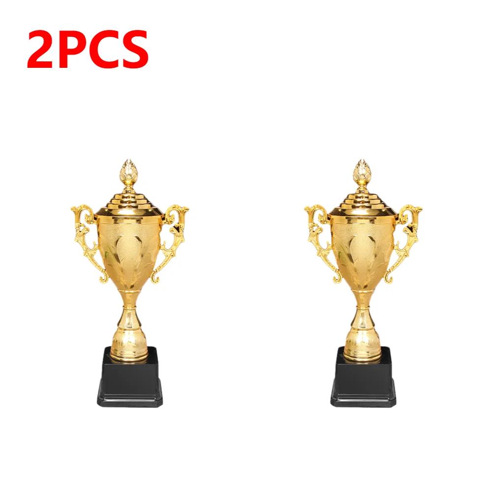 Troféu Plástico Dourado com Tampa Vencedores, Troféu para Vencedor, Crianças e Adultos, Basquete e Futebol, 8.5" - Image 1