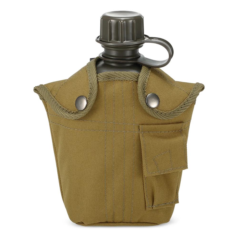 Garrafa de água militar com malote, 1L, exterior, esportes, acampamento, cantina, caminhada, sobrevivência, chaleira bebendo - Image 1