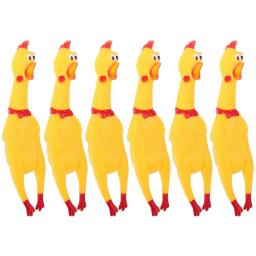 Frango squealing para pet, borracha amarela mastigar brinquedo para cachorro, brinquedo engraçado mastigar - Image 4