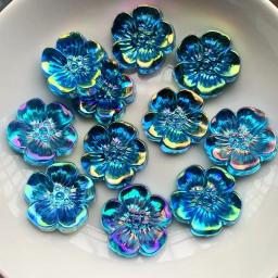 10pcs19mm design de flor strass acrílico, contas de arte com parte traseira plana decorar diy strass apliques flor de cristal - Image 3