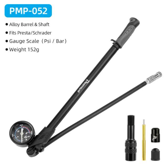 Bomba De Ar De Bicicleta De 300 PSI Com Medidor - Ideal Para Garfo, Suspensão Traseira E Amortecedor, Barril De Alumínio Eixo MTB