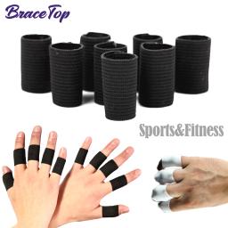 BraceTop 10 pçs Elástico Esportes Mangas de Dedo Suporte para Artrite Guarda de Dedo Ao Ar Livre Basquete Voleibol Proteção de Dedo Novo - Image 1