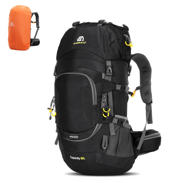 Mochila Impermeável 60L com Capa de Chuva para Caminhadas, Camping, Escalada e Ciclismo