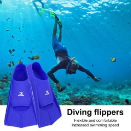 Nadadeiras flutuantes de lâmina curta para adulto, nadadeiras de treinamento, nadadeiras macias e flexíveis, equipamento de natação e mergulho, 1 par - Image 4