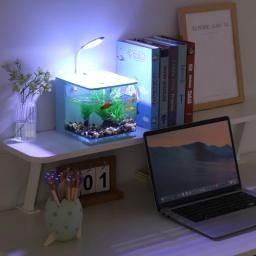 LED Aquário Luz Com USB Embutido, Bomba De Água, Descarga De Poluição Dupla, Economia De Energia, Pequeno Tanque De Peixes - Image 6