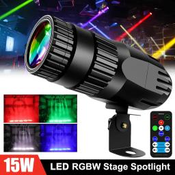 RGBW LED Mirror Ball Light com controle remoto, feixe pendente, holofotes, efeito de iluminação, DJ Disco Party, dança, Xmas Stage, 15W - Image 2