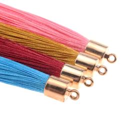 10 pçs de seda borla escova metal bonés borla encantos pingente diy jóias que faz brincos componentes acessórios material decorativo - Image 2