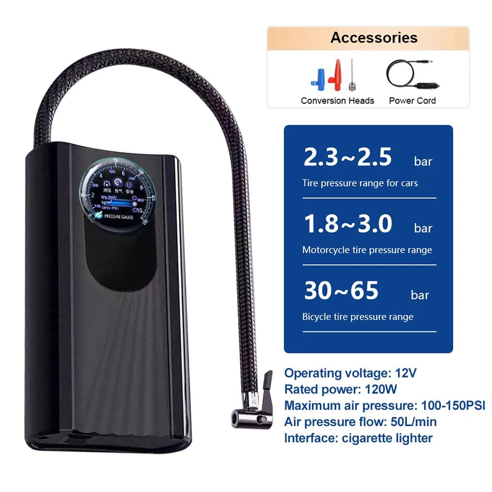 Compressor De Ar Elétrico Portátil Bomba De Ar De Alta Precisão Inflação Rápida Inflador De Pneus De Carro Bomba De Bicicleta Para Moto E Auto - Image 1