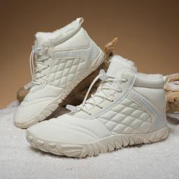 Botas de caminhada descalças de inverno para homens e mulheres, bota de neve quente com gota zero, botas de tornozelo com caixa de dedo largo, minimalista à prova d'água - Image 2