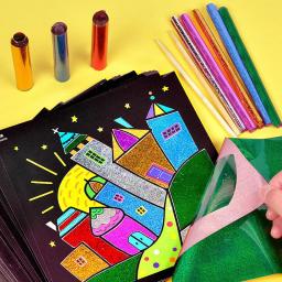 Diy transferência mágica pintura artesanato crianças artes e ofícios brinquedos educativos para crianças dos desenhos animados aprendizagem criativa desenho brinquedos - Image 2