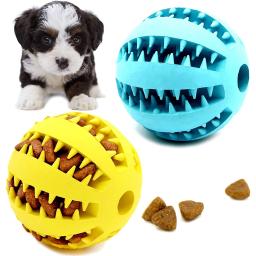 Rubber Dog Ball Toys para Pet, Limpeza dos dentes, Snack Ball, Pet Products, Filhotes, Cães grandes, Engraçado - Image 1